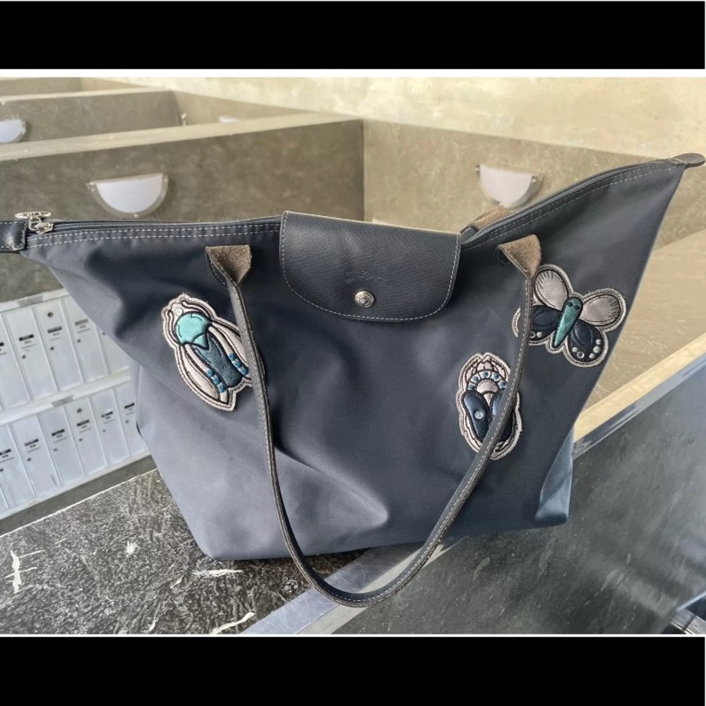 LONGCHAMP PLANETE LIMITED MADE IN FRANCE BUTTERFLY Tote CHIC FLAW COTTAGECORE - Picture 5 of 16